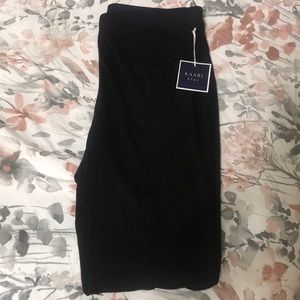 New Kaari Blue Suede Black Full Length Leggings